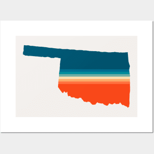 Oklahoma State Retro Map Posters and Art